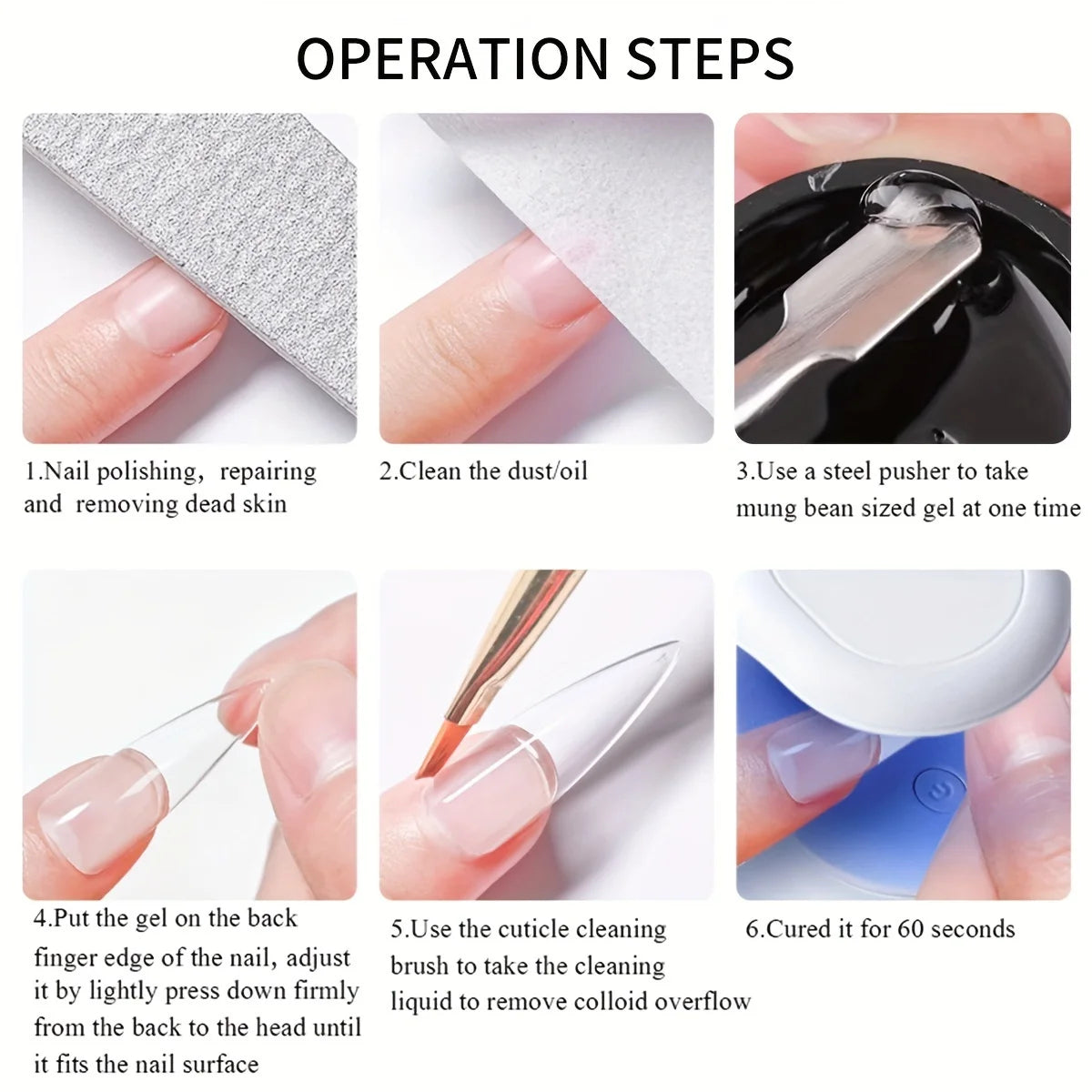 100g Solid Patch Adhesive Gel for Nails - Long-Lasting, Strengthening & Extension Nail Glue, No Damage to Nails, Glossy Finish