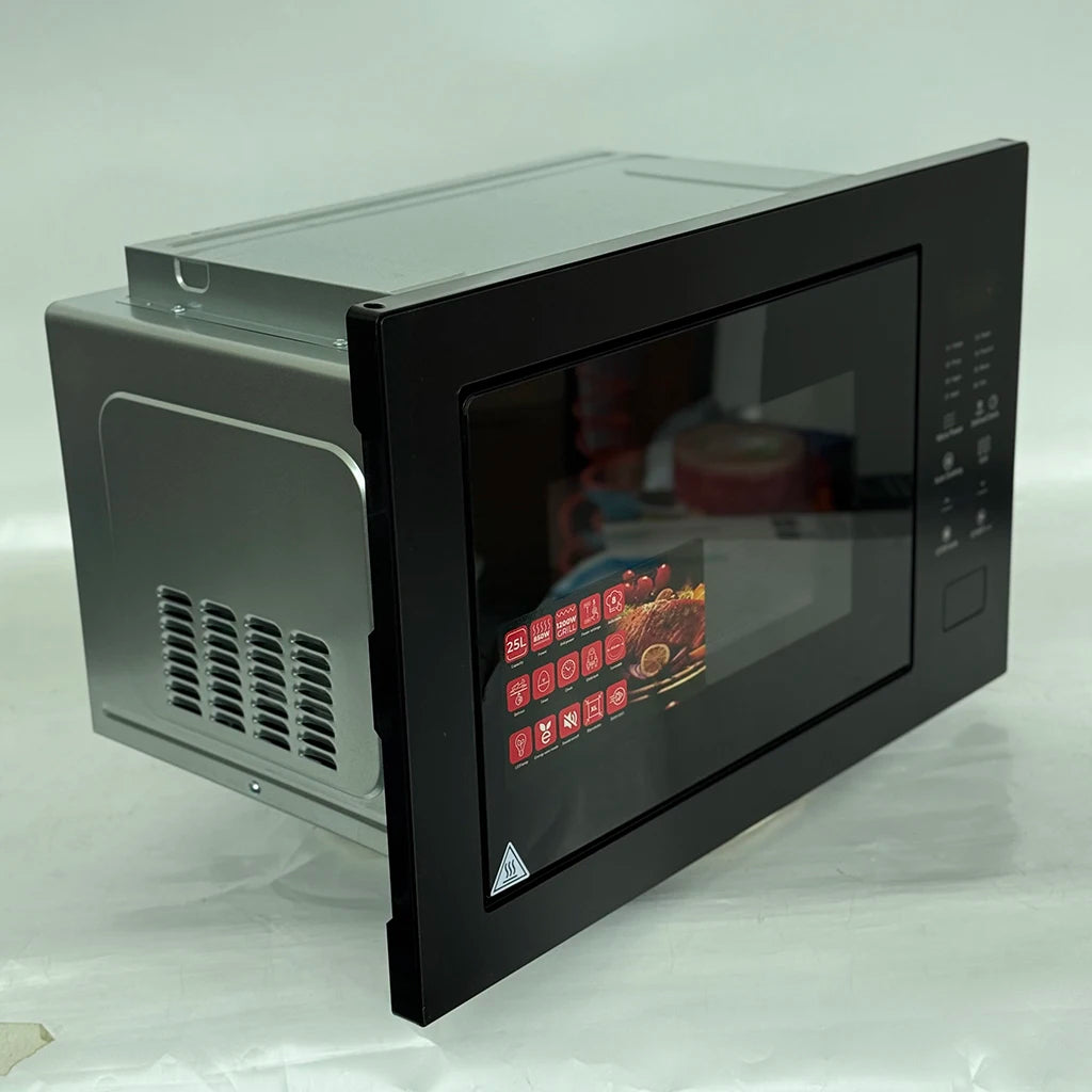 25L Multifunction Touch Glass Microwave Oven In-Built Installation for Kitchen Households Hotels RV 220V Electric True Grilling