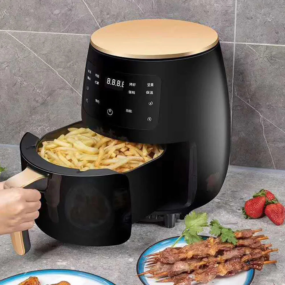 4.5L Household Air Fryer without Oil Multifunctional Air Fryer LCD Large Capacity Frying Machine Non-fried Chicken Fries Machine