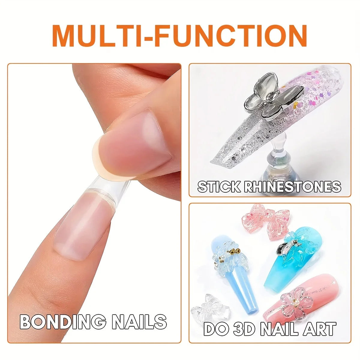 100g Solid Patch Adhesive Gel for Nails - Long-Lasting, Strengthening & Extension Nail Glue, No Damage to Nails, Glossy Finish