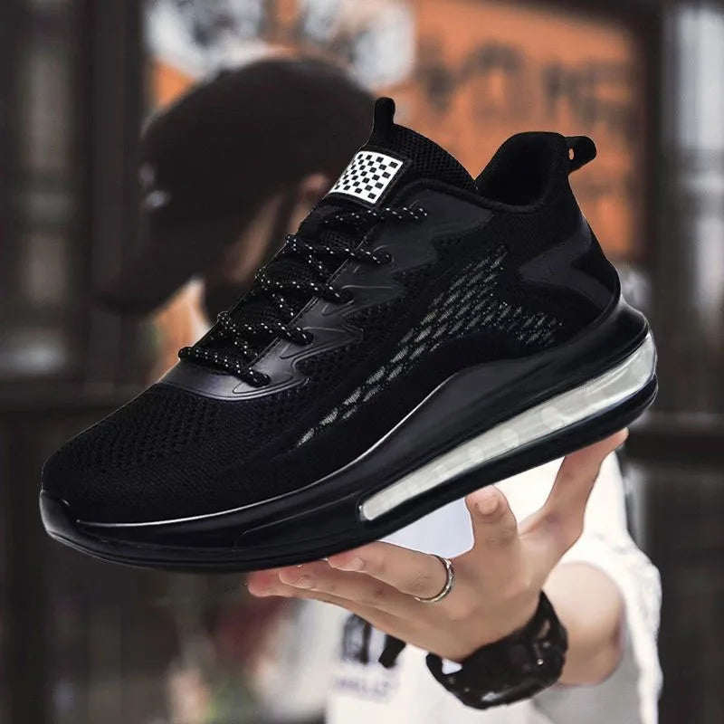 Large size men's shoes breathable lightweight sports shoes outdoor mesh black walking shoes trendy men's casual shoes running sh
