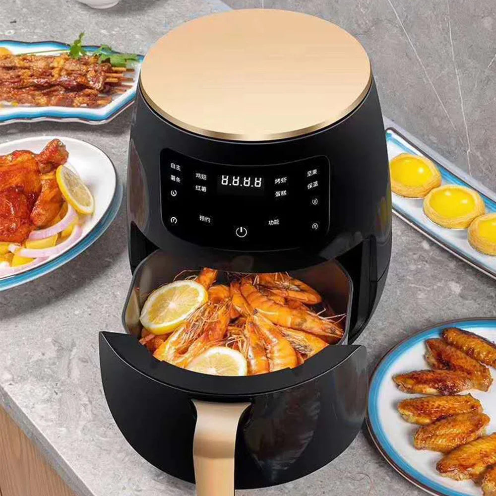 4.5L Household Air Fryer without Oil Multifunctional Air Fryer LCD Large Capacity Frying Machine Non-fried Chicken Fries Machine
